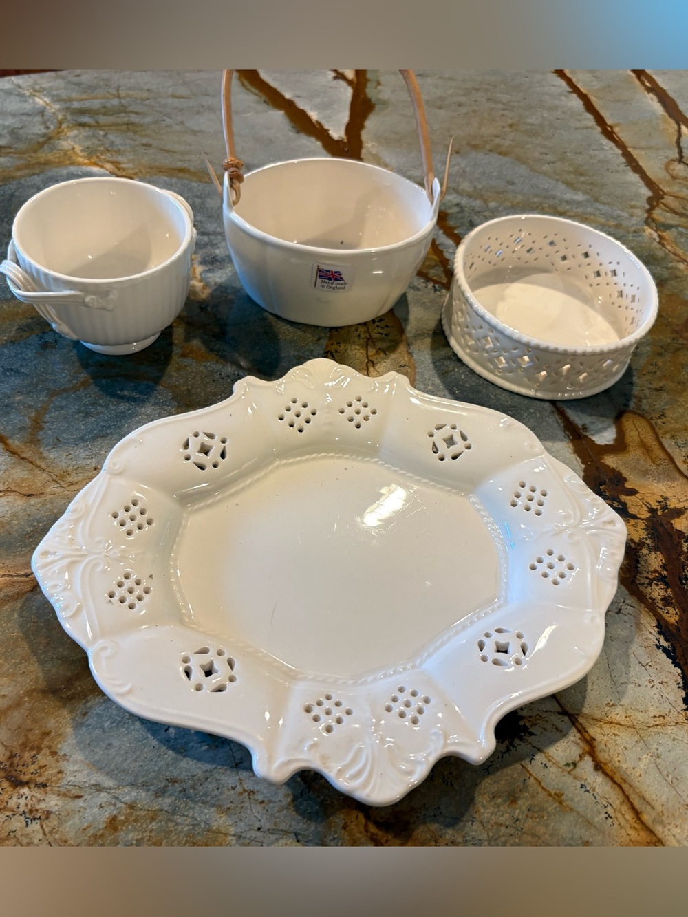 4 Piece Lot Hartley Greens Leeds Pottery Creamwear Dishes Bowls Plate England